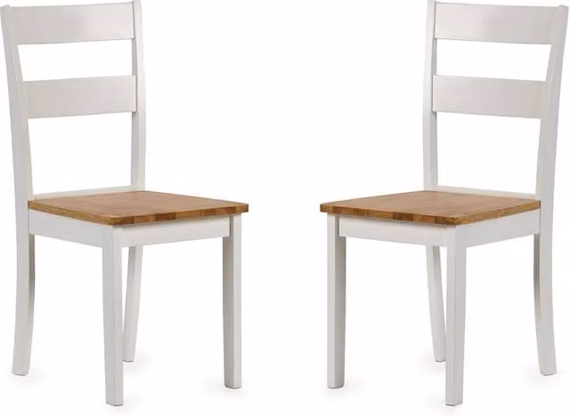 Cheshire Westbury Elegant White and Natural Wood Dining Chairs - Set of 2 – 1