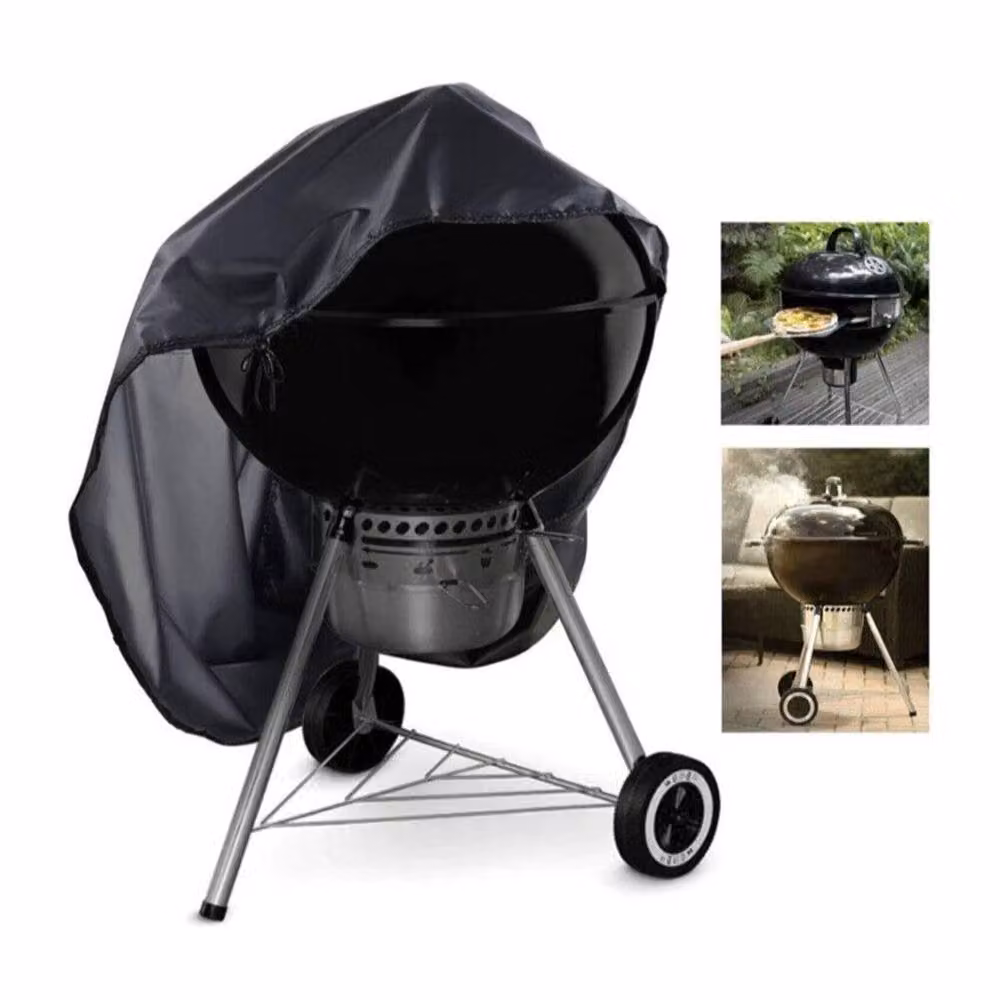 FLAVORA Heavy Duty Waterproof Round BBQ Cover in Black – 4