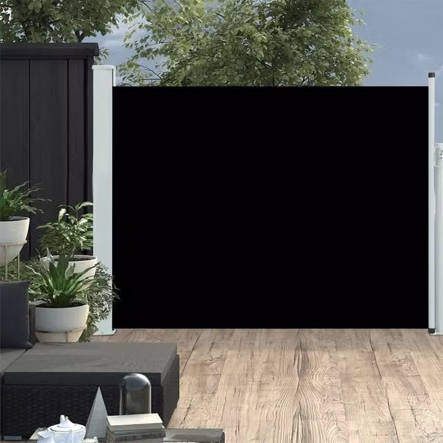Berkfield Home Patio Retractable Side Awning in Black, W/H: 500 x 140 cm – 1