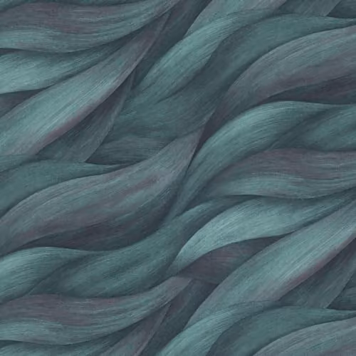 Erismann Casual Chic Abstract Botanical Waves Non-Woven Wallpaper in Petrol Purple