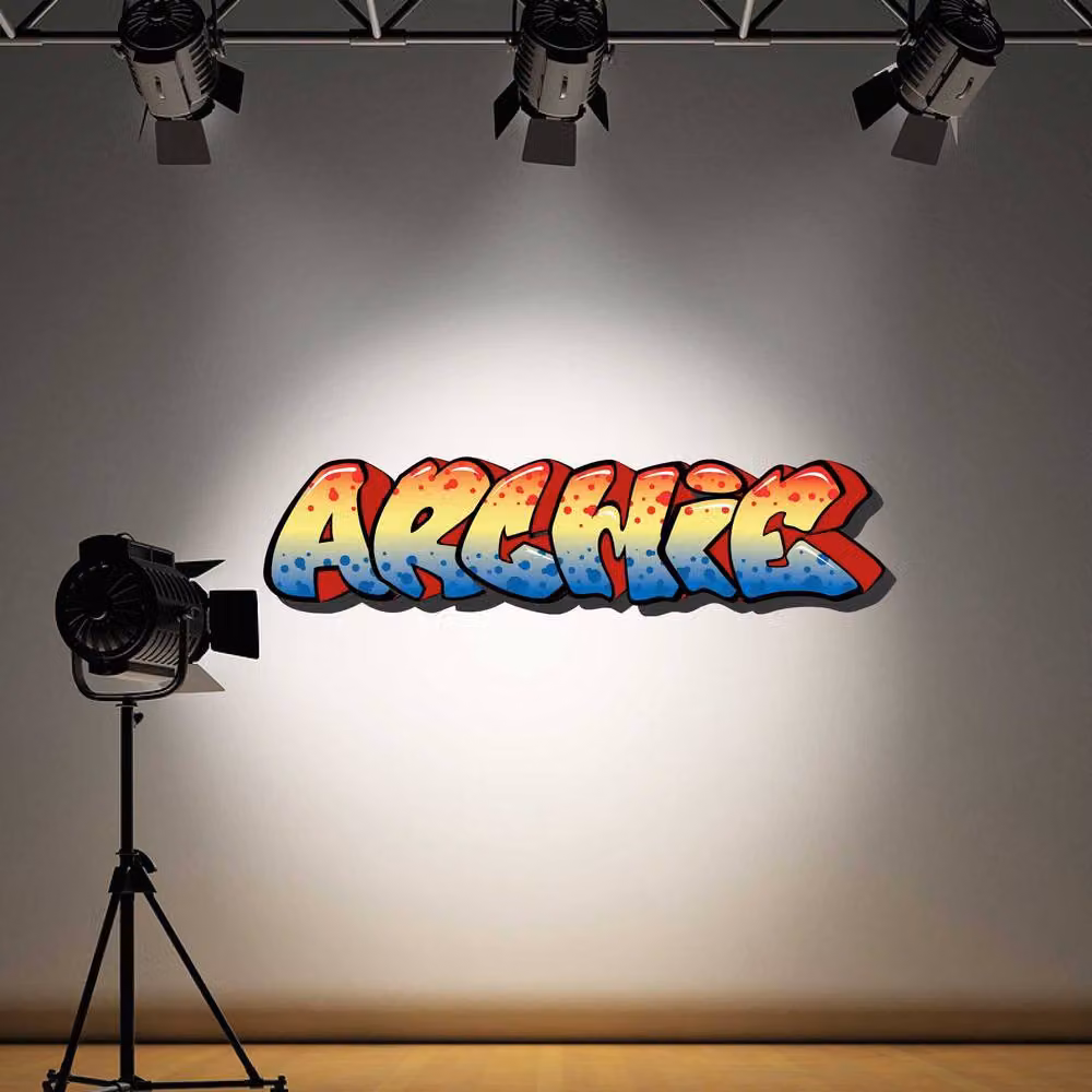 60 SECOND MAKEOVER Personalised Graffiti Name Wall Sticker Decal, Multicolour, Width: 100 cm – 1
