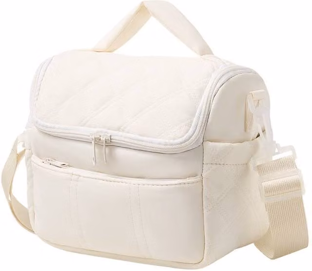 Living and Home Insulated Portable Bento Lunch Bag in Beige