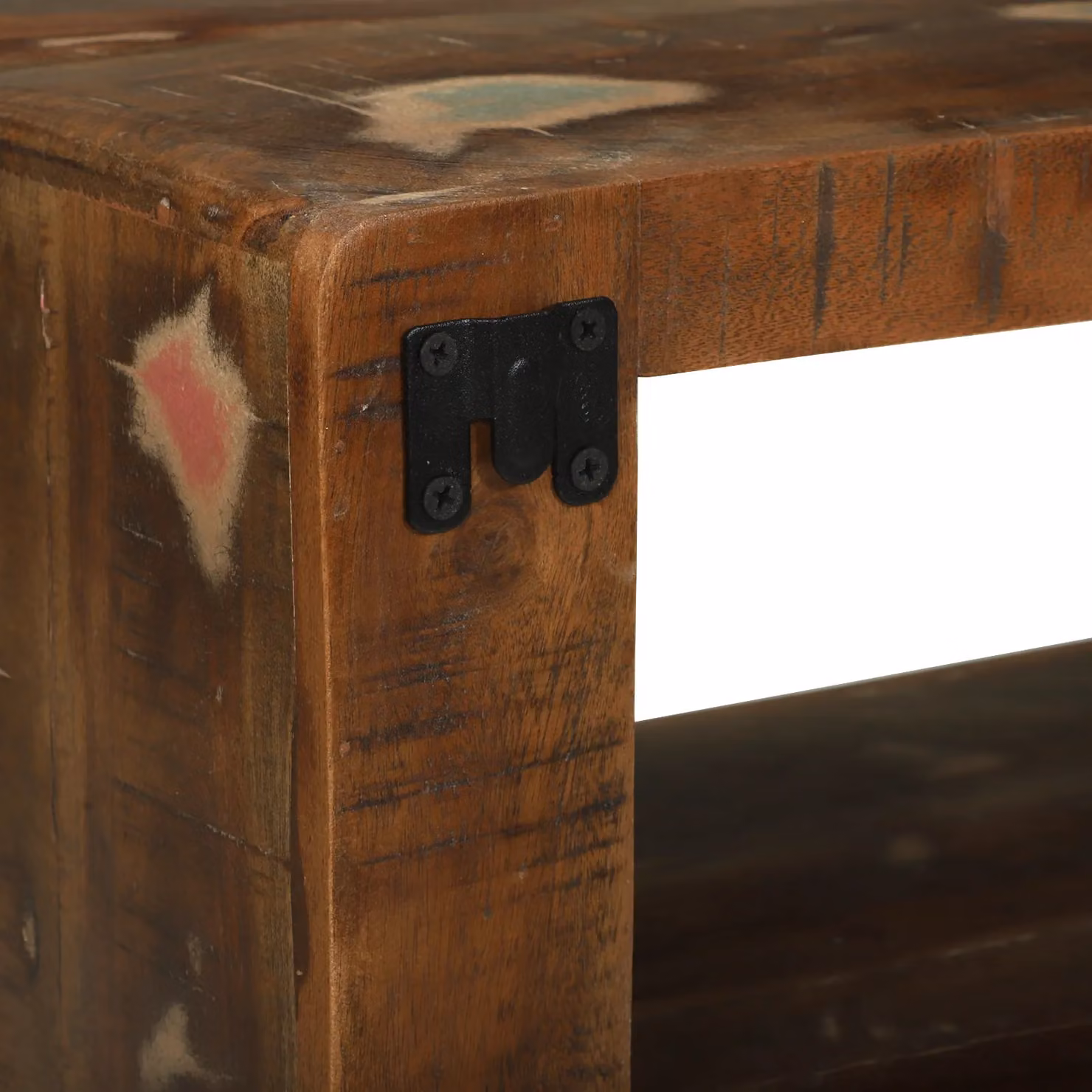 Berkfield Home Rustic Reclaimed Solid Wood TV Cabinet in Brown and Multicolour, W/D/H: 80 x 30 x 25 cm – 4