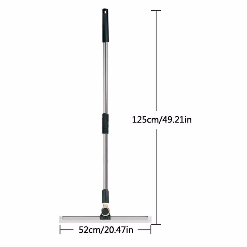 KORVIXA Silver Floor Squeegee with Long Handle and Scraper, 100 cm – 2