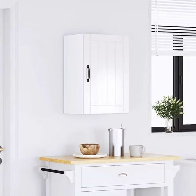 Berkfield Home Lucca High Gloss White Kitchen Wall Cabinet W/D/H: 60.0 x 25.0 x 31.0 cm
