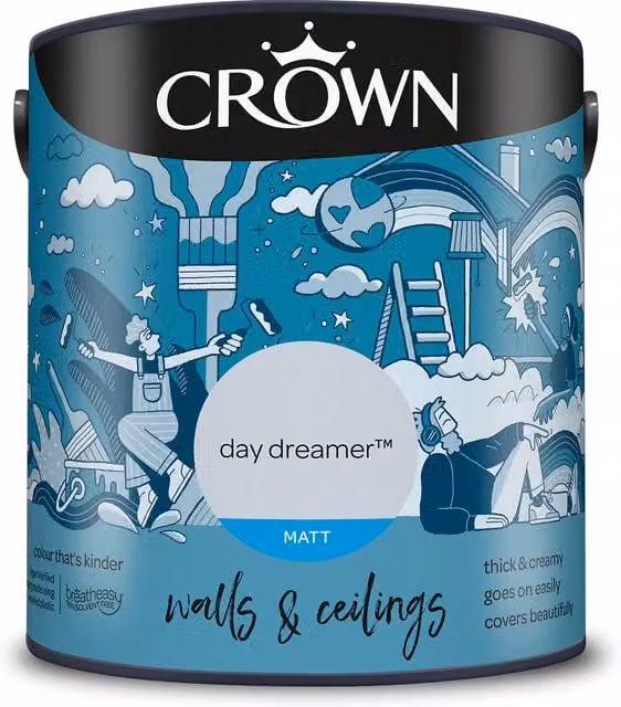 Crown Breatheasy Matt Emulsion Paint Day Dreamer Blue 2.5l