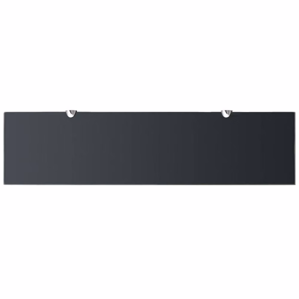 Berkfield Home Set of 2 Black Glass Floating Shelves, W: 80 cm, D: 20 cm – 2