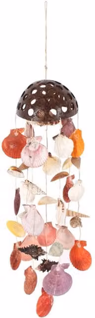 KDMK White Coco Sea Shell Hanging Mobile with Nautical Maritime Design