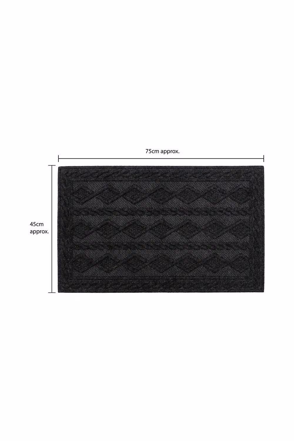 JVL Non-Slip Knit Indoor Doormat with Rubber Backing, Anthracite Grey, W: 45 cm, D: 75 cm – 4
