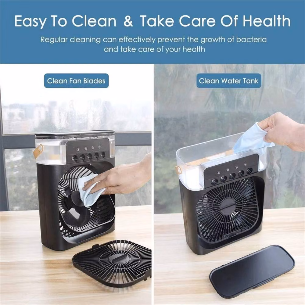 NESTLUNE Black 3-in-1 Portable Mini Air Cooler, Mist Fan and Humidifier – 4
