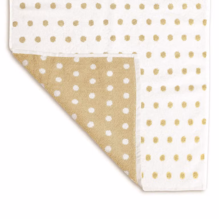 Allure Bath Fashions Pack of 2 Dotted Cotton Hand Towels, Beige, W: 50 cm x H: 90 cm