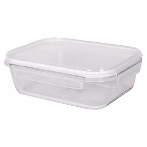 Harbour Housewares 1.5 l Glass Food Storage Container with Airtight Lid, Transparent and White – 1