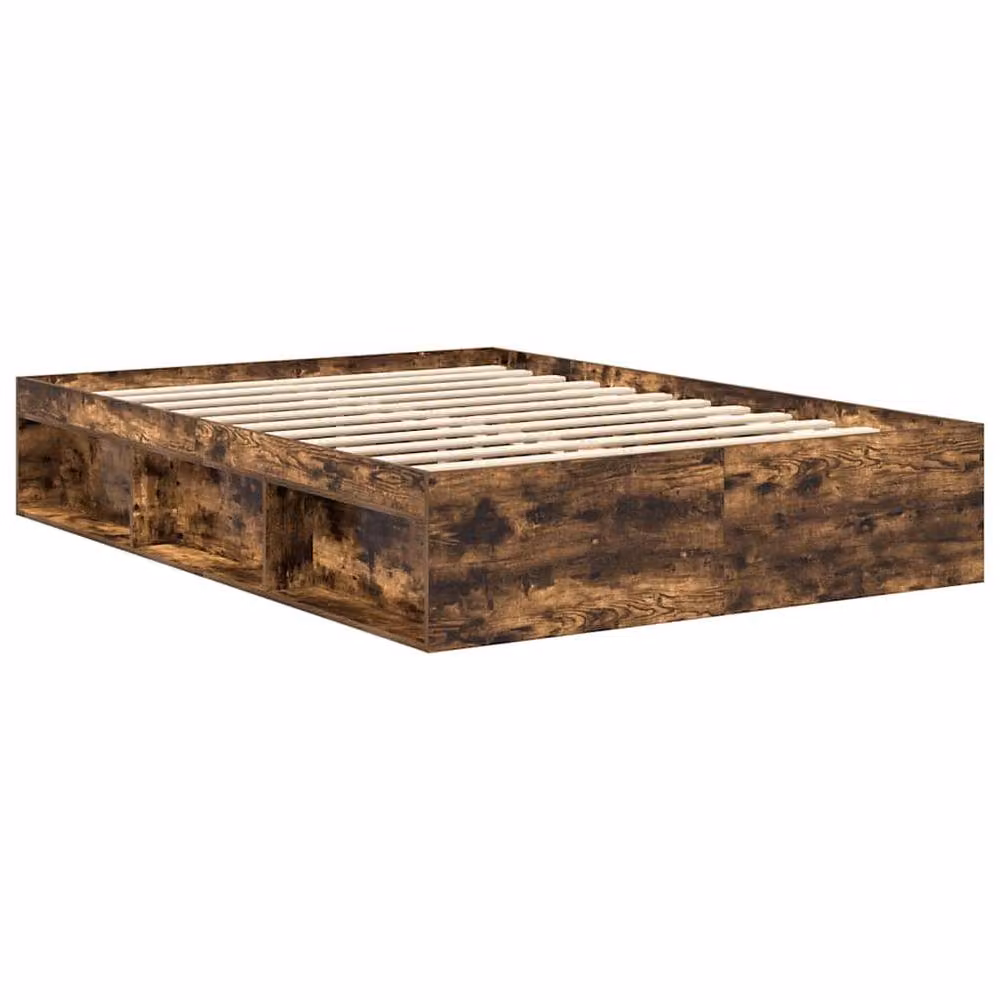 Berkfield Home Small Double Bed Frame in Smoked Oak Brown, W/D/H: 120 x 190 cm – 3