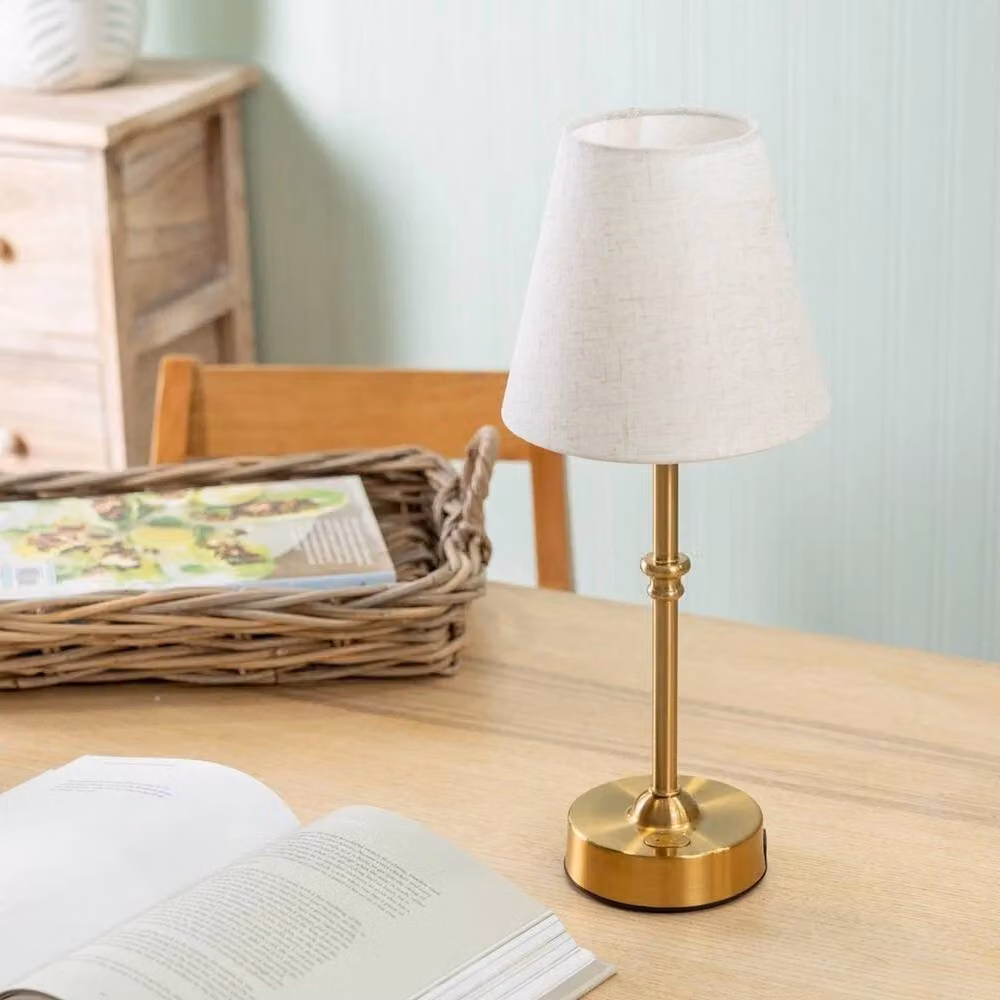 EONLION Traditional Touch Table Lamp in Antique Brass with Rechargeable LED Light – 2