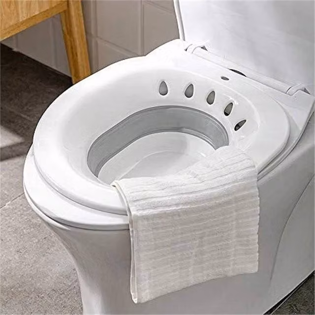 Kelvenix A-Foldable Wall-Hung Hanging Toilet Sitz Bath for Postpartum Hemorrhoids in White – 1