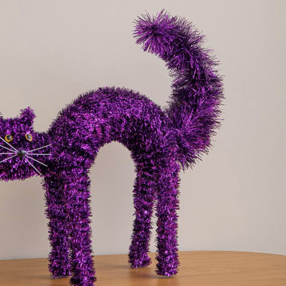 Samuel Alexander Standing Scaredy Cat Halloween Decoration, Purple, Height: 42 cm – 3