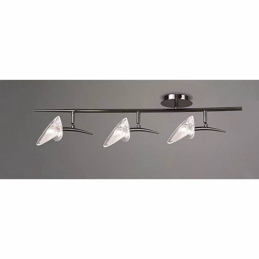 Netlighting Flavia Linear 3-Light Spot Light with Adjustable Heads in Black and Chrome – 2