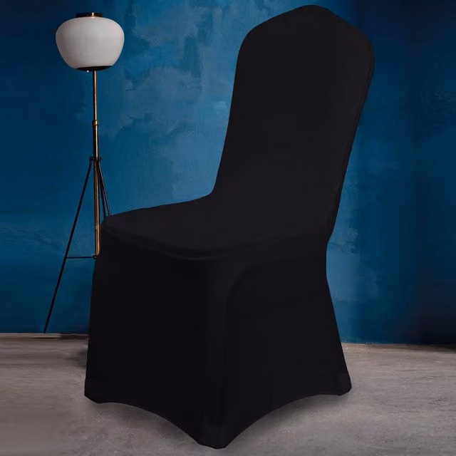 OHS Black Stretch Elastane Dining Banquet Chair Cover