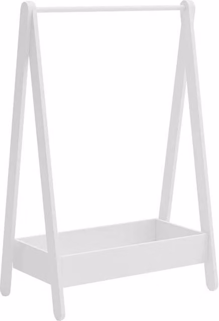 EONLION Wooden Childrens Clothes Rail Rack in White, H 99.0 cm x W 64.5 cm x D 42.0 cm – 1