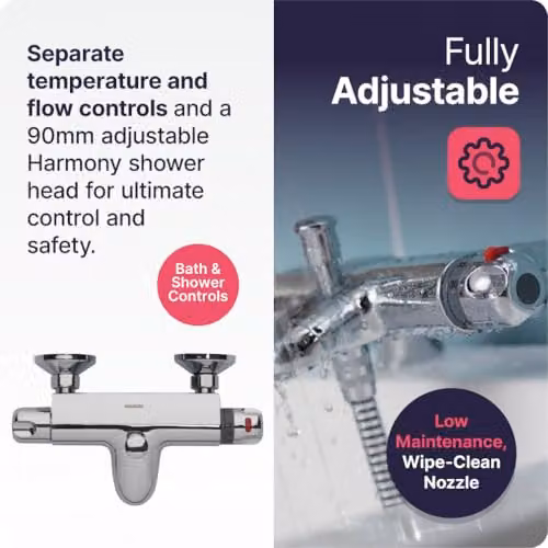 Aqualisa Midas 100 Single Outlet Thermostatic Shower Mixer in Chrome – 3