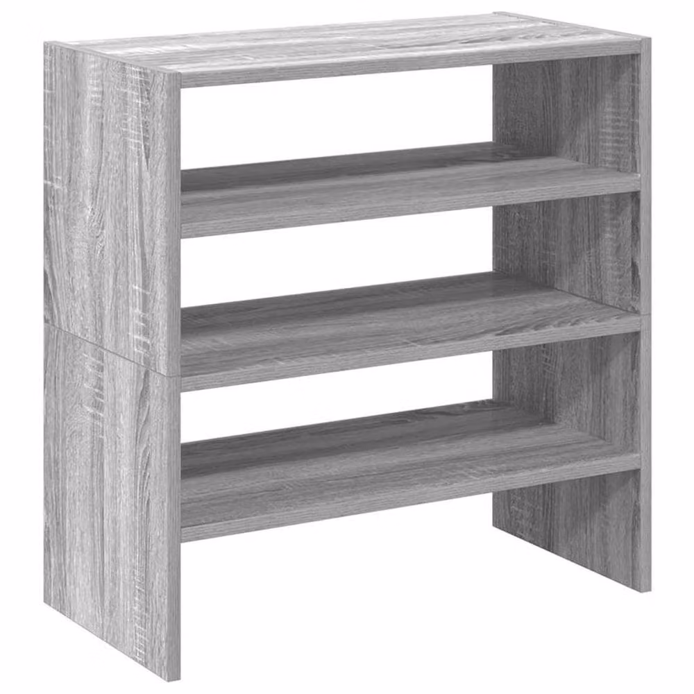 Berkfield Home Stackable Shoe Racks, 2 Piece, Grey, W: 60 cm, D: 30 cm, H: 30.5 cm – 2