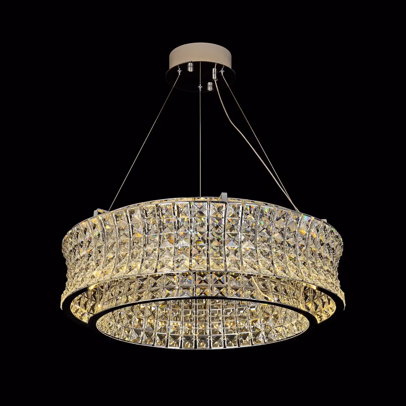 CGC Lighting Sasy Gold and Crystal Adjustable Suspended Pendant Light – 2