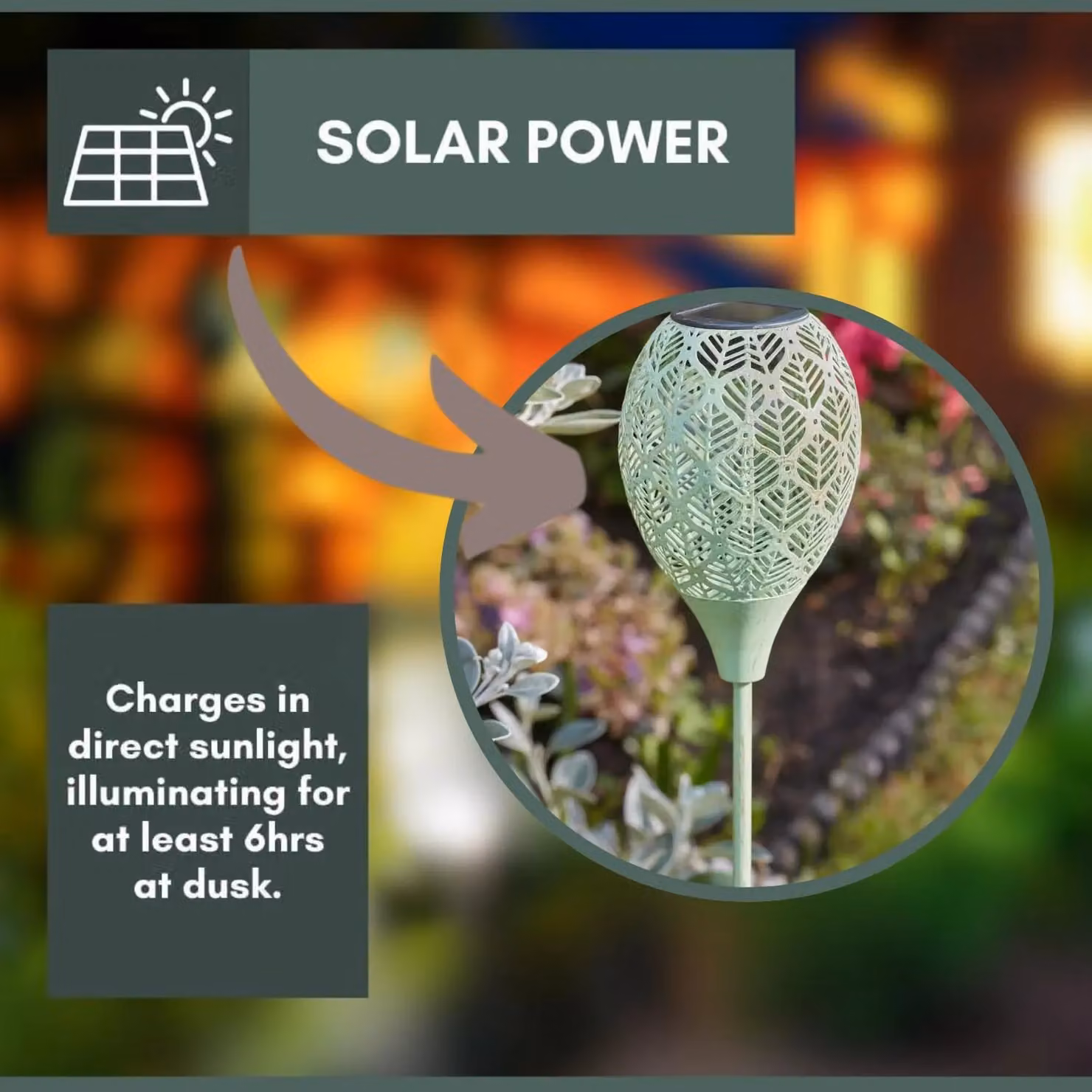 Marco Paul 2-Pack Solar LED Stake Lights in Green, Height: 90 cm – 3