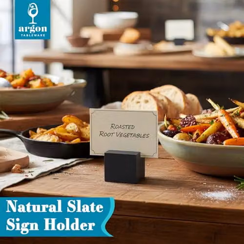 Argon Tableware Natural Slate Sign Holder in Grey or Black – 2
