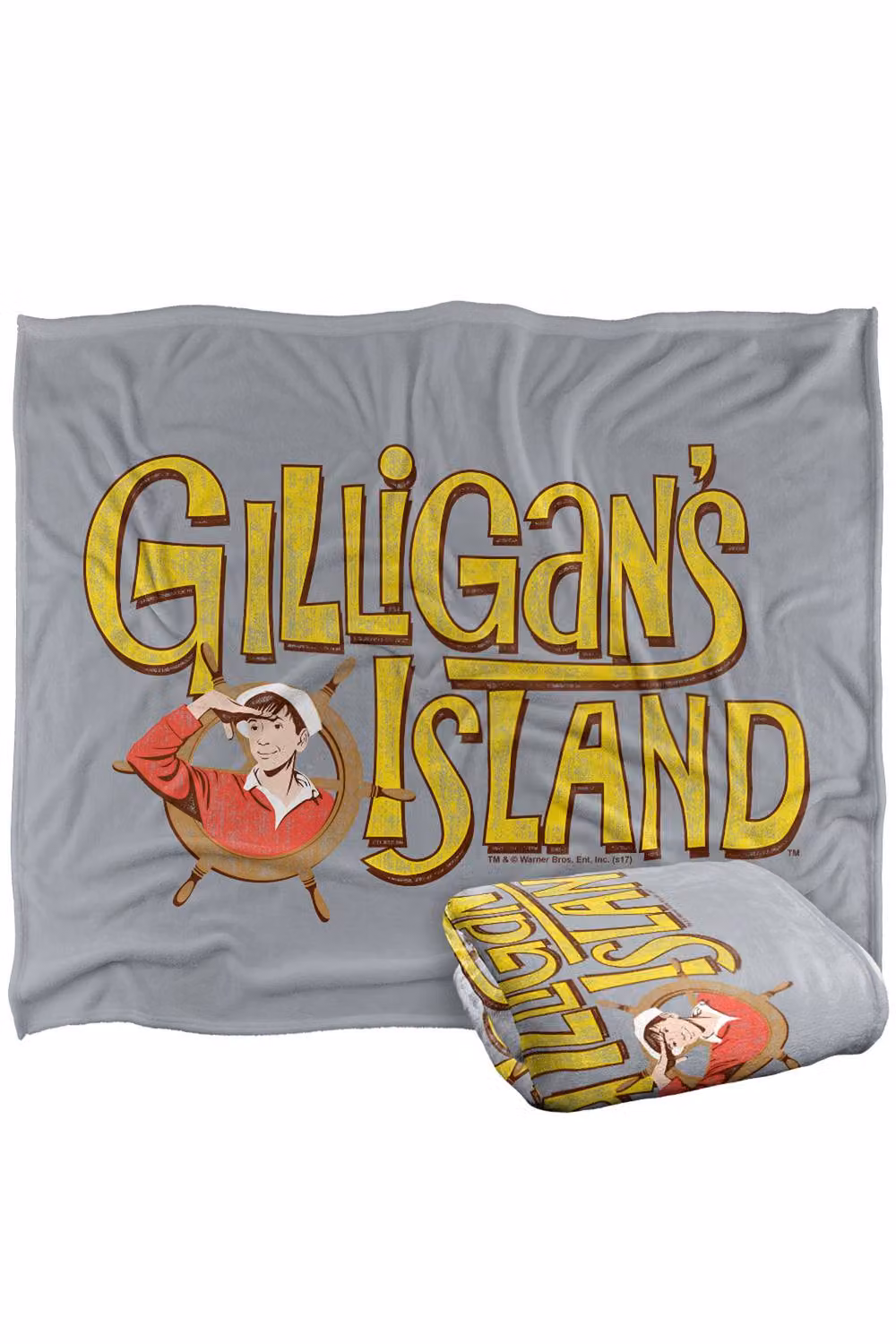 Warner Bros. Gilligans Island Logo Super Soft Fluffy Polyester Throw Blanket in Grey and Multicolour, Large – 2