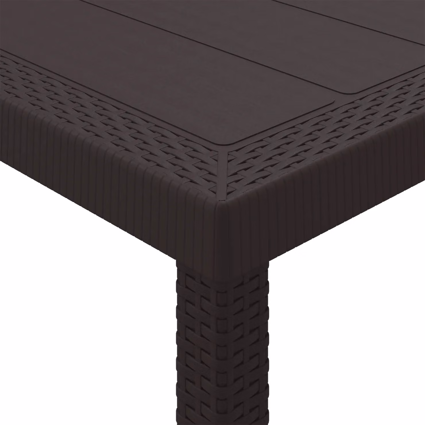 Berkfield Home Modern Brown Poly Rattan Garden Table W/D/H: 100 x 100 x 73 cm – 5