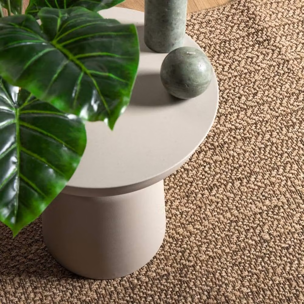 Berkfield Home Jute Look Round Indoor and Outdoor Rug in Brown, Diameter: 100 cm