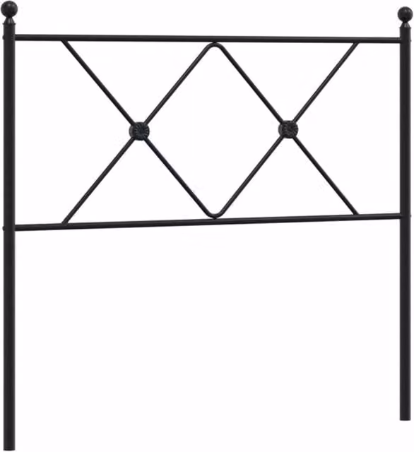 Berkfield Home Classic Metal Headboard in Black, Width: 90 cm