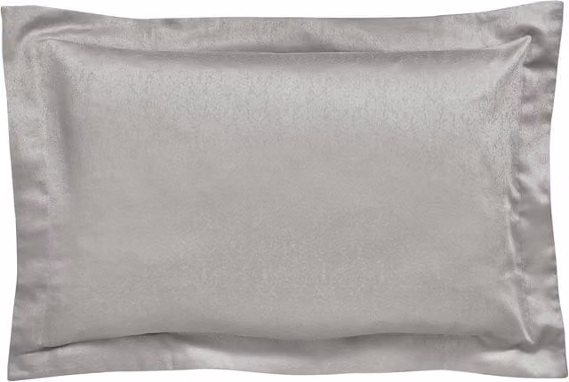 Bedeck of Belfast Tahra Oxford Pillowcase, Silver Jacquard Combed Cotton