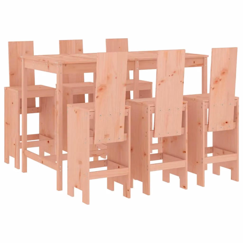 Berkfield Home 7 Piece Garden Bar Set in Brown Solid Wood – 2