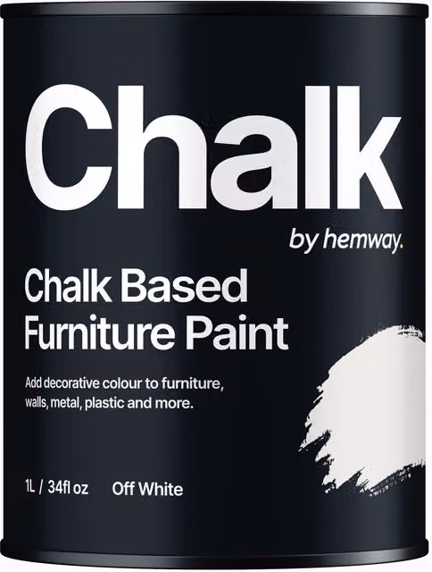 Hemway Chalk Based Furniture Paint in Flat Matt Off White, 1L