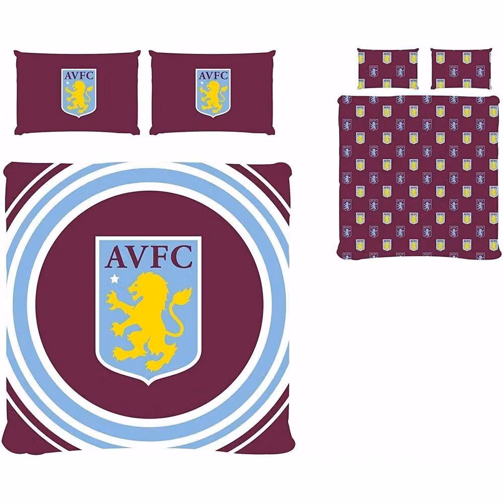 Aston Villa FC Pulse Reversible Duvet Cover and Pillowcase Set in Red, W: 90 cm, L: 200 cm – 3