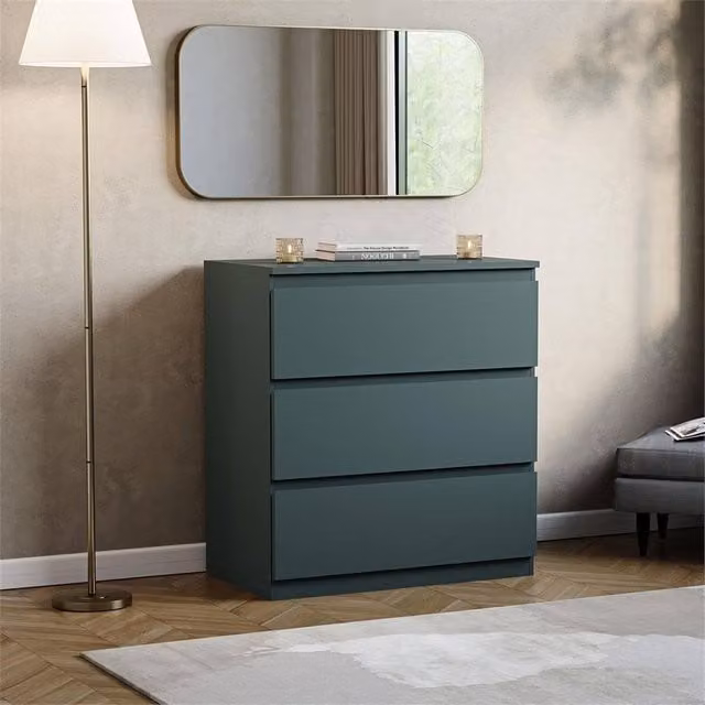 PAWNORA 3 Drawer Chest of Drawers in Green – 1