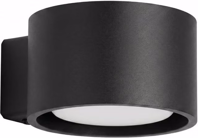 Sollux Lighting Minimalist Round Wall Lamp in Black, W/D/H: 6 x 10 x 12 cm – 1