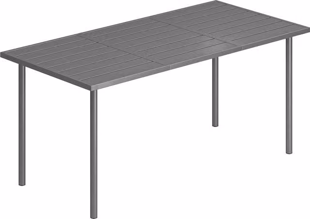 Outsunny Extendable Rectangular Garden Dining Table in Grey Powder Coated Steel, W: 165 cm, D: 80 cm, H: 74 cm – 1