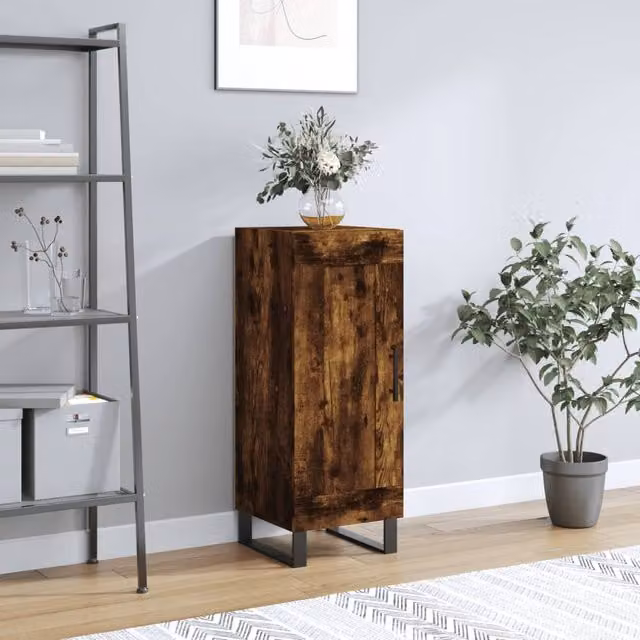 Berkfield Home Smoked Oak Sideboard in Brown, W/D/H: 34.5 x 34.0 x 90.0 cm – 1