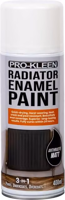 Pro-Kleen Matt Anthracite Radiator Enamel Spray Paint, 0.4 l