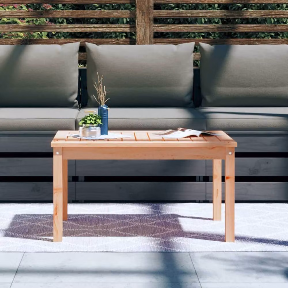 Berkfield Home Brown Solid Wood Douglas Garden Table W: 82.5 cm, D: 50.5 cm, H: 45 cm – 2