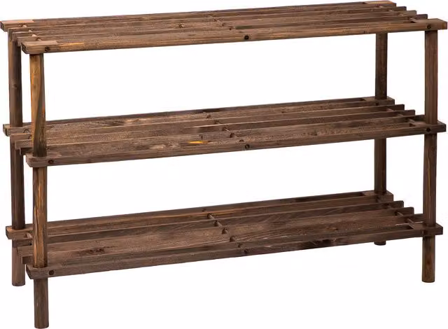 Innoteck Wooden Shoe Rack in Dark Oak Brown, Width: 48.4 cm