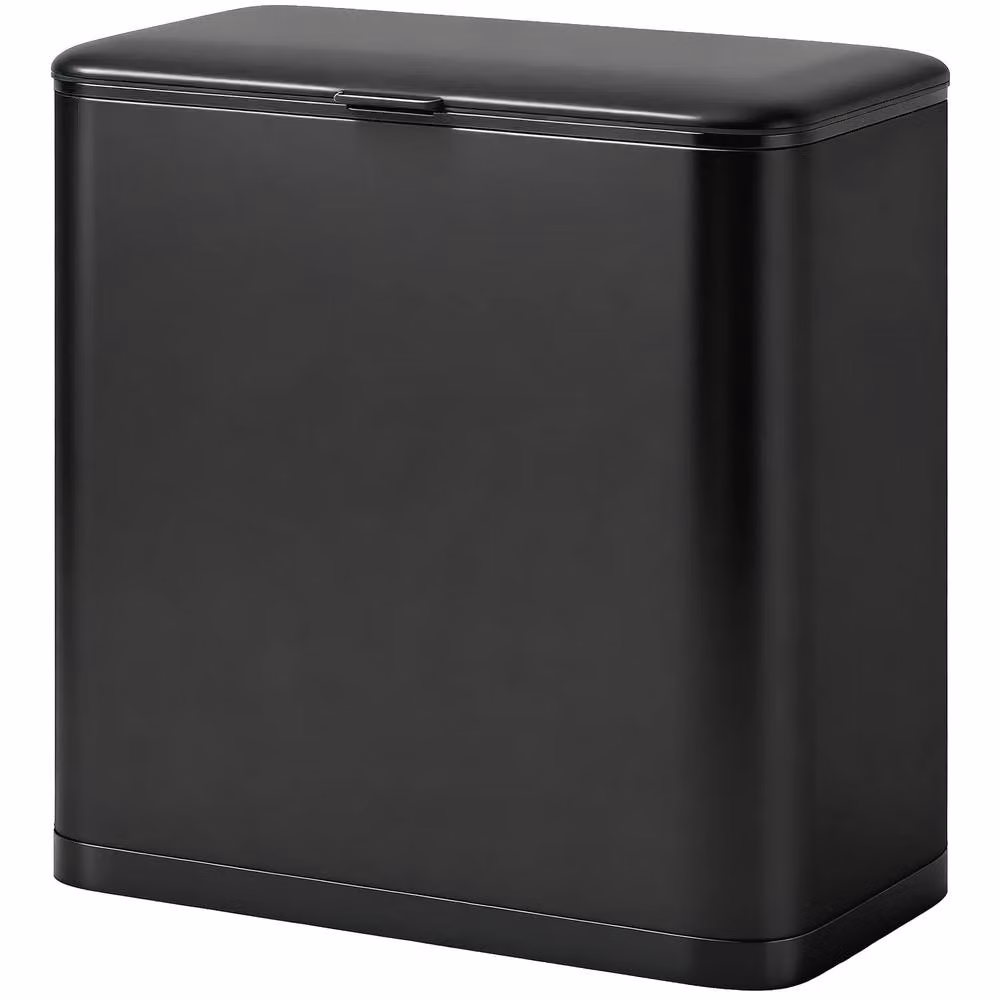 STILVORA 8 L Black Stainless Steel Wall Mounted Kitchen Bin with Touch Lid and Removable Inner Bucket – 3