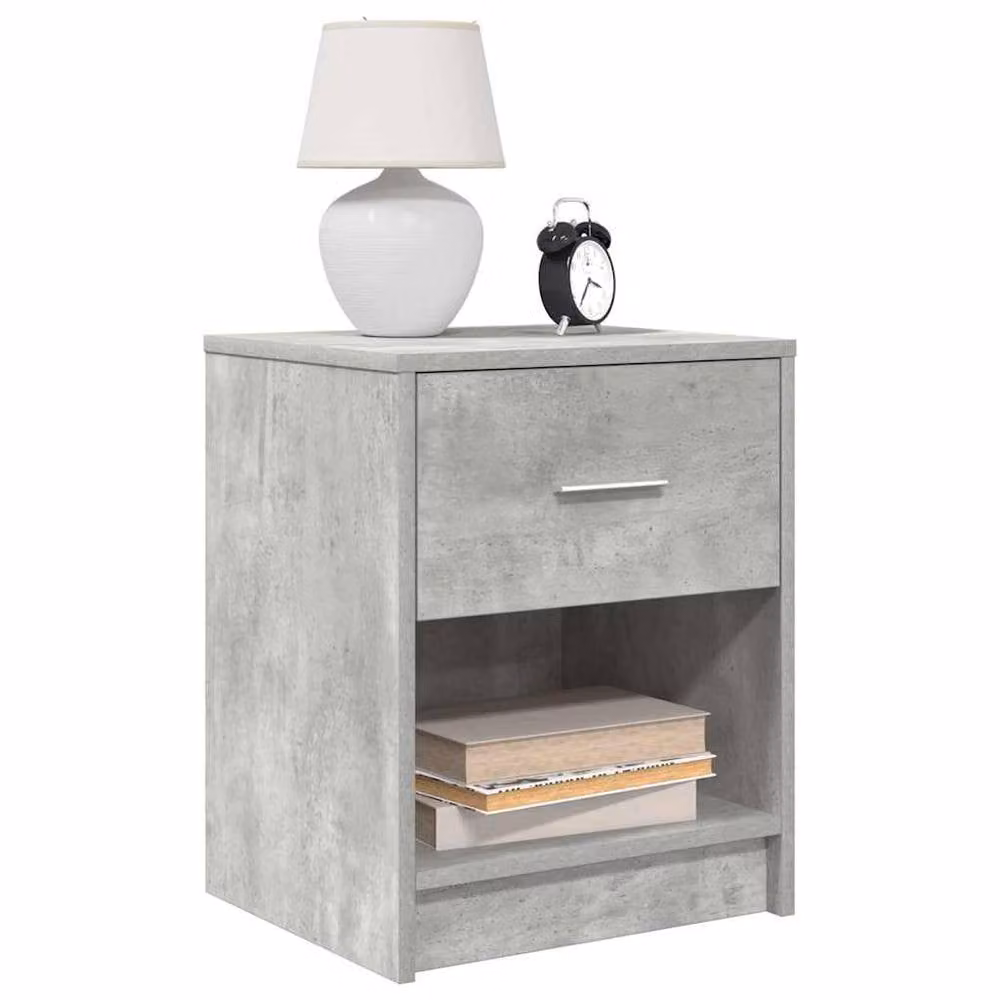 Berkfield Home Durable Bedside Cabinets, 2 Piece Set in Concrete Grey, W/D/H: 40 x 34 x 50 cm – 1