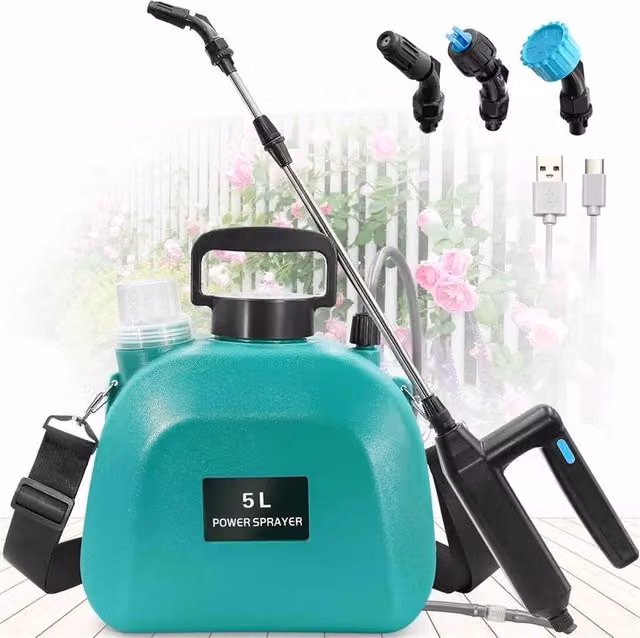 Nordara Rechargeable Battery Powered Garden Sprayer, 5 l, Green