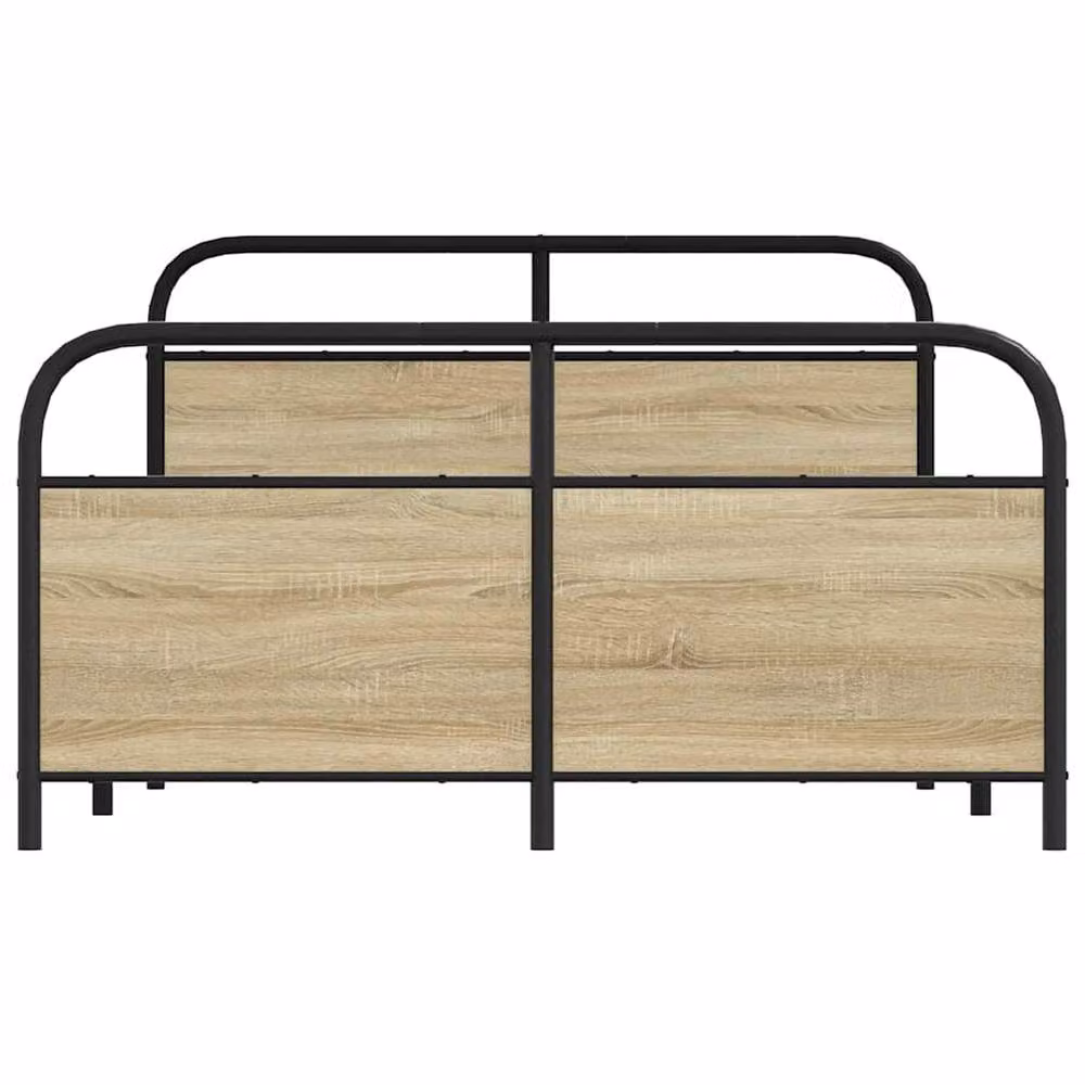 Berkfield Home Small Double Bed Frame in Sonoma Oak and Brown Engineered Wood, W/D/H: 120 x 200 cm – 3