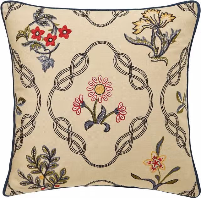 Morris & Co Strawberry Thief Kelmscott Trellis Cushion, Blue, W/D/H: 40 x 40 x 40 cm – 3
