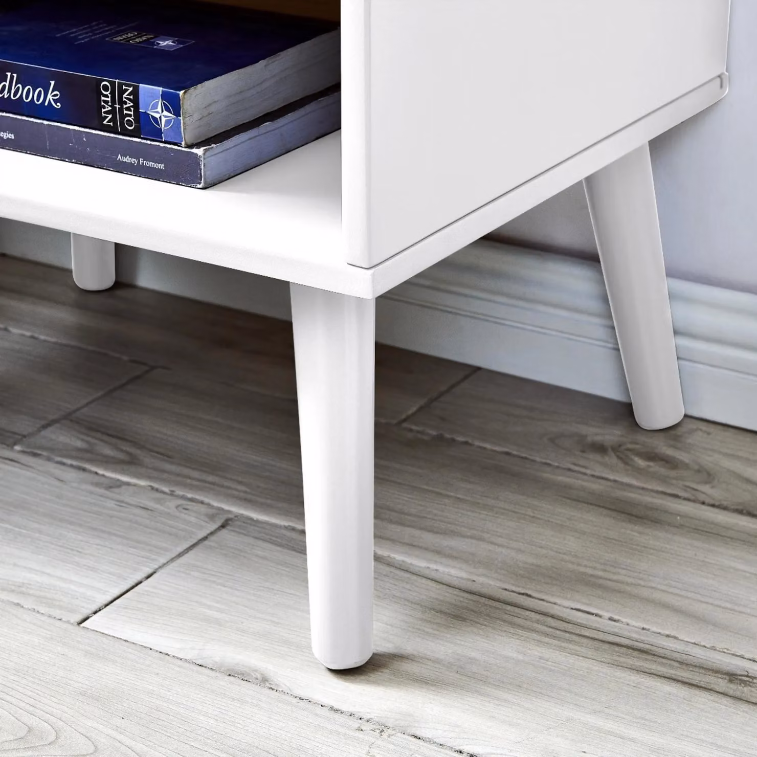 FurnitureboxUK Alma Matte White Wooden Bedside Table with Single Drawer and Storage Space – 3