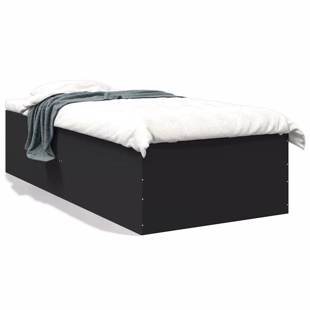 Berkfield Home Modern Bed Frame in Black, W/D/H: 90 x 200 x 45 cm – 3